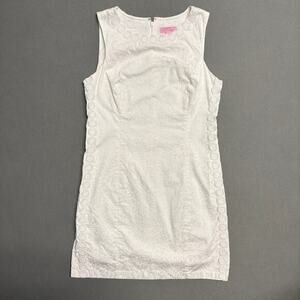 Lilly Pulizter Mila Shift Sleevess Dress in‎ Resort White Size 6